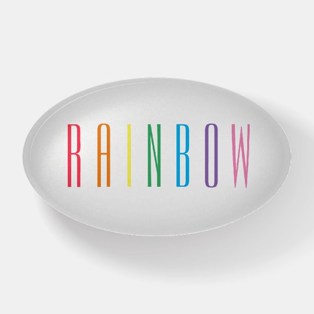 RAINBOW Oval Paperweight  (Front)