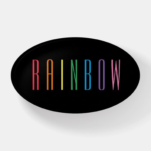 RAINBOW Oval Paperweight  Black