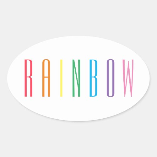 RAINBOW Oval Stickers