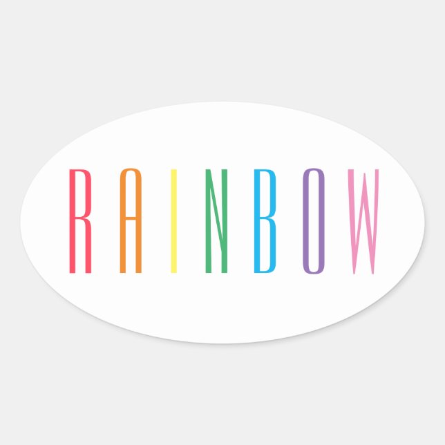 RAINBOW Oval Stickers (Front)