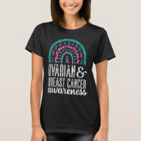 Rainbow Ovarian And Breast Cancer Awareness Pink T