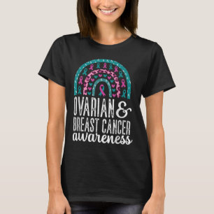 Rainbow Ovarian And Breast Cancer Awareness Pink T T-Shirt