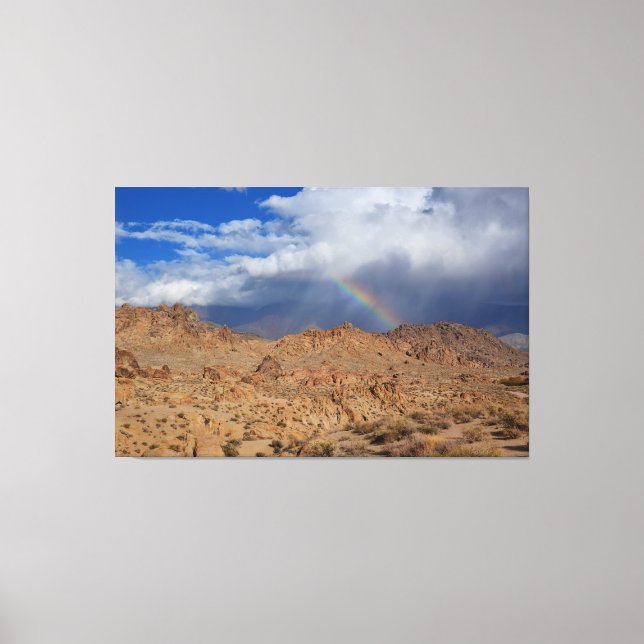 Rainbow over Alabama Hills Canvas Print (Front)
