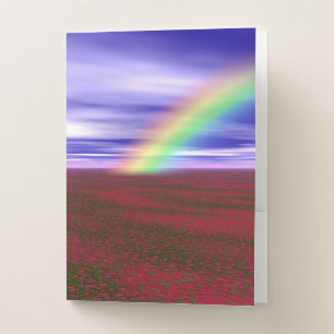 Rainbow Over Field Pocket Folder