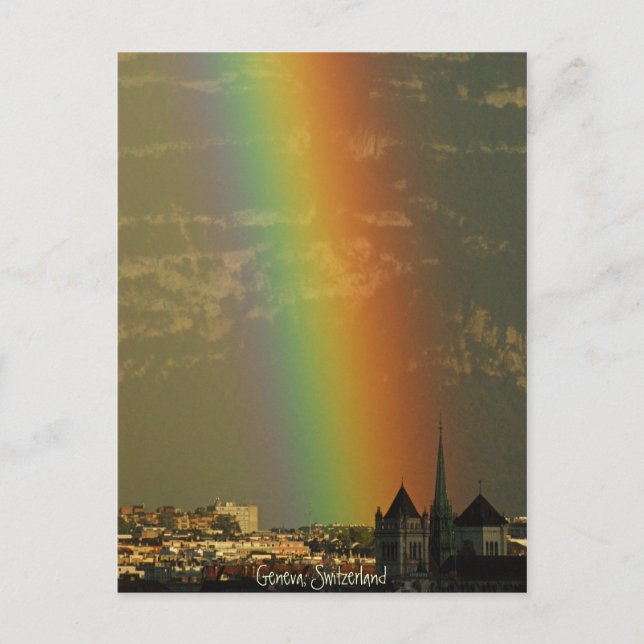 rainbow over Geneva Postcard (Front)
