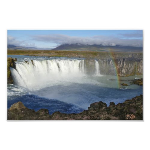 Rainbow over Godafoss Waterfall Iceland Photo Print