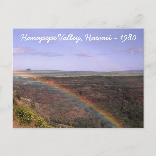 Rainbow Over Hanapepe Valley Hawaii Postcard