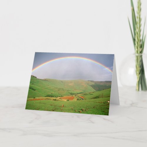 Rainbow Over Hills Eastern Cape South Africa Holiday Card