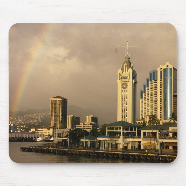 Rainbow over Honolulu, Hawaii, USA 2 Mouse Pad (Front)