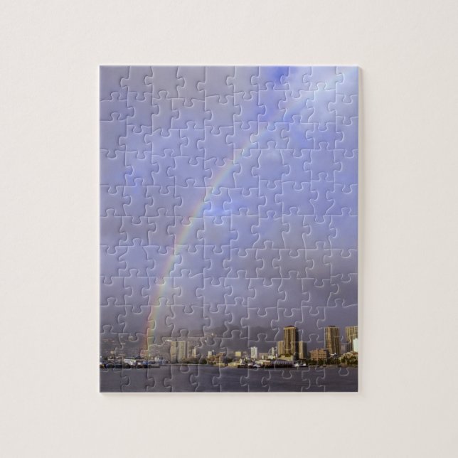 Rainbow over Honolulu, Hawaii, USA Jigsaw Puzzle (Vertical)