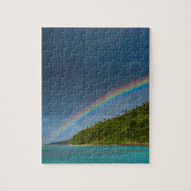 Rainbow over island, American Samoa Jigsaw Puzzle (Vertical)