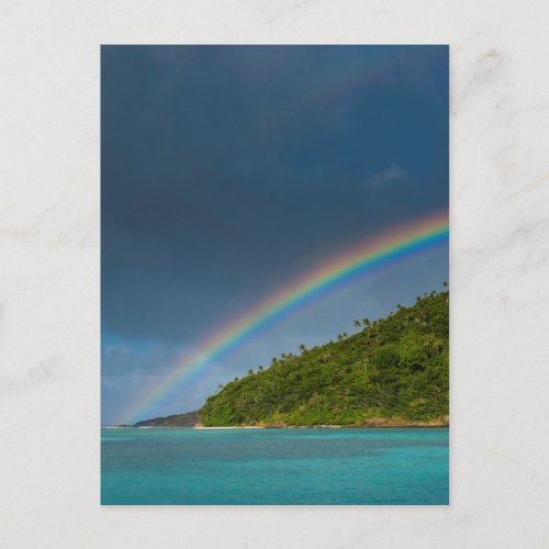 Rainbow over island American Samoa Postcard