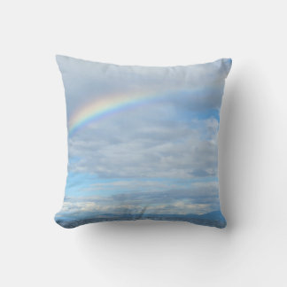 Rainbow over Island Throw Pillow