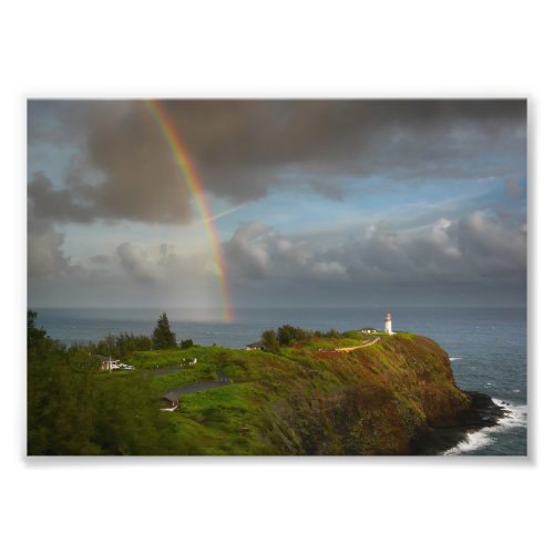 Rainbow over Kilauea Lighthouse on Kauai print