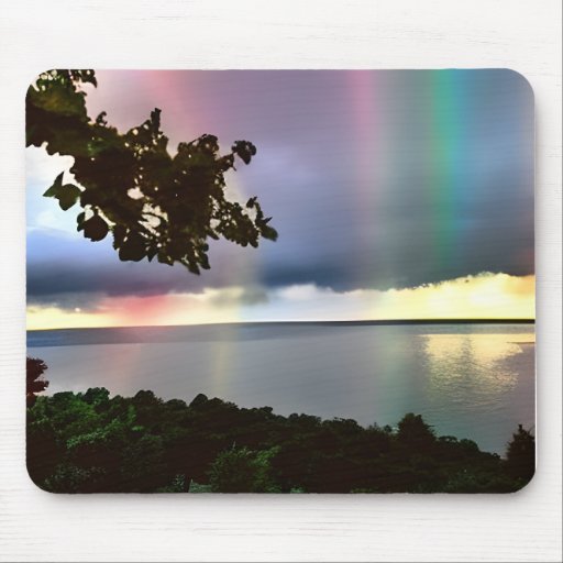 Rainbow Over Lake Mouse Pad