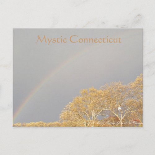 Rainbow over Mystic CT Postcard