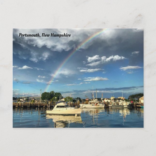 Rainbow Over Portsmouth Harbor, New Hampshire Postcard (Front)