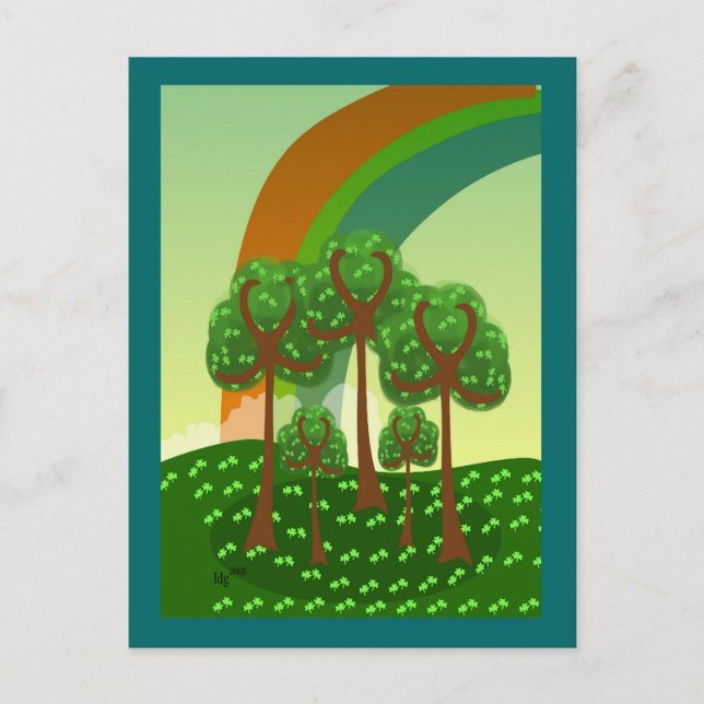Rainbow over Shamrock Forest Postcard (Front)