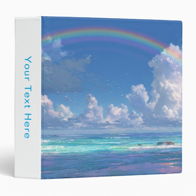 Rainbow over the ocean 3 ring binder (Front/Spine)