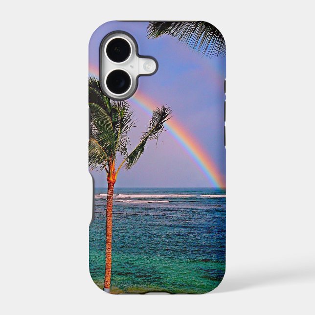 Rainbow over the ocean iphone case (Back)