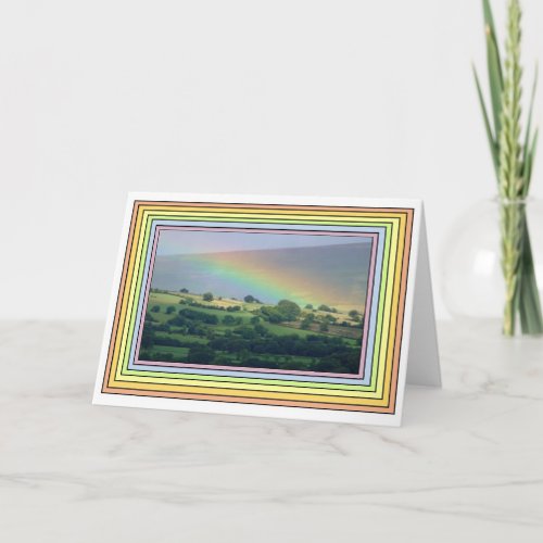 Rainbow over the Peak District Countryside Card