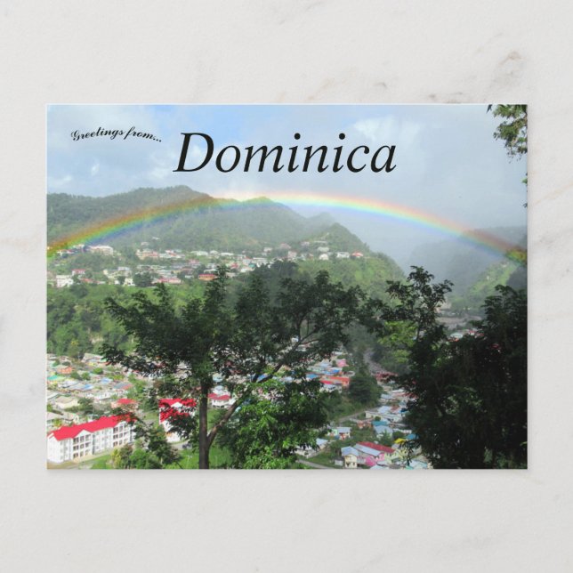 Rainbow Over The River in Dominica Postcard (Front)