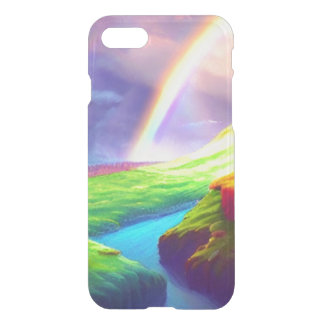Rainbow over vibrant river valley iPhone SE/8/7 case