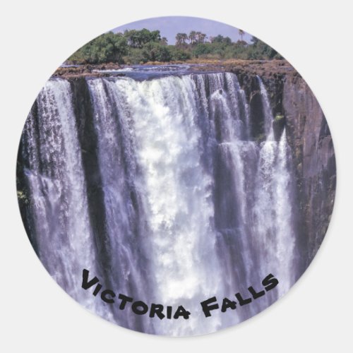 Rainbow over Victoria Falls _ Zimbabwe Africa Classic Round Sticker