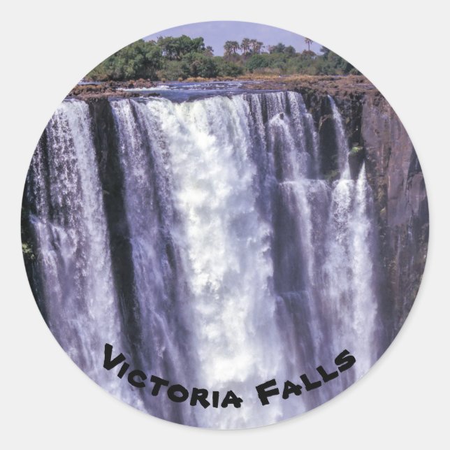 Rainbow over Victoria Falls - Zimbabwe, Africa Classic Round Sticker (Front)