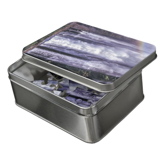 Rainbow over Victoria Falls - Zimbabwe, Africa Jigsaw Puzzle (Lid Open)