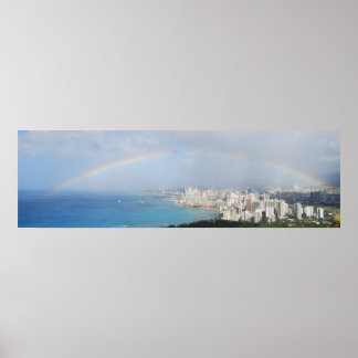 Rainbow over Waikiki Poster