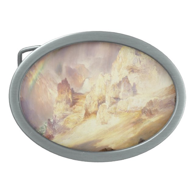 Rainbow Over Yellowstone, Moran 1900 Belt Buckle (Front)