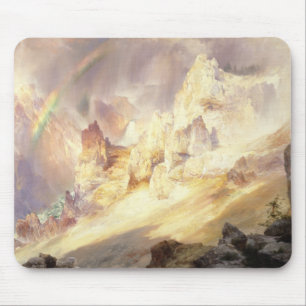 Rainbow Over Yellowstone, Moran 1900 Mouse Pad