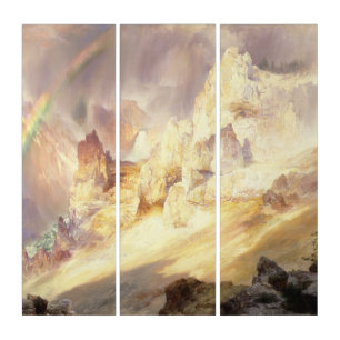 Rainbow Over Yellowstone, Moran 1900 Triptych