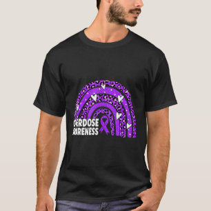 Rainbow Overdose Awareness Month Purple Ribbon  T-Shirt
