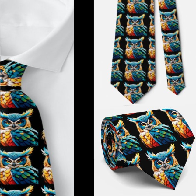 Rainbow Owl Owls Magic Neckties (Creator Uploaded)