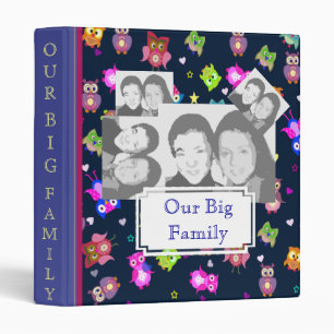 Rainbow owls big family with sample photos 3 ring binder