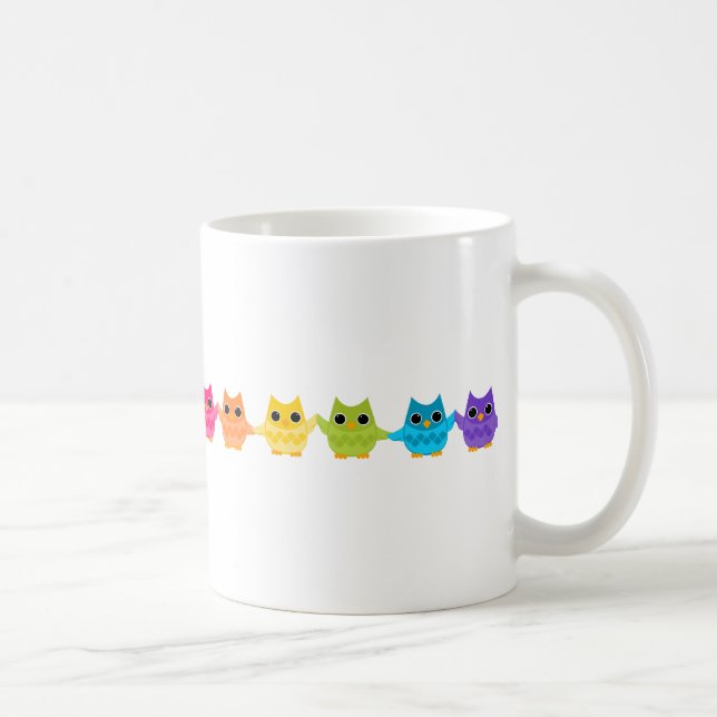 Rainbow Owls Coffee Mug (Right)