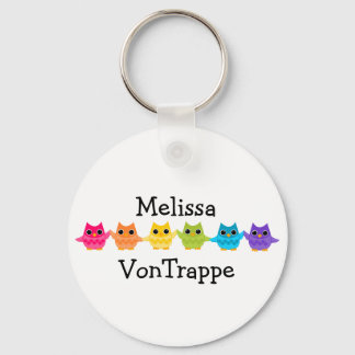 Rainbow Owls Keychain