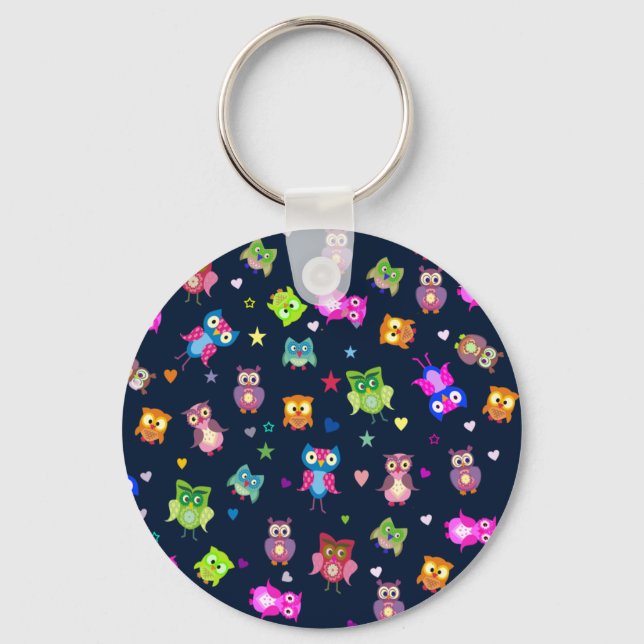 Rainbow owls keychain (Front)
