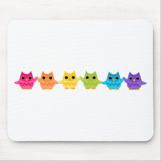 Rainbow Owls Mouse Pad