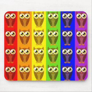 Rainbow Owls Mousepad