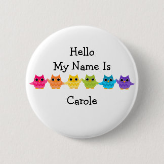 Rainbow Owls Pinback Button