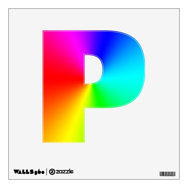 Rainbow P Wall Sticker (Front)