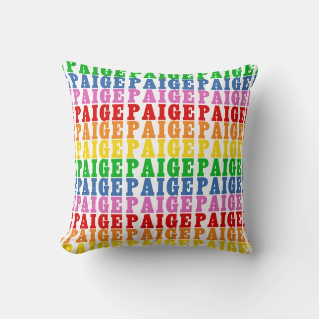 Rainbow Paige Throw Pillow (Front)