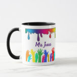 Rainbow paint art teacher "Best teacher ever Mug Rainbow paint art teacher "Best teacher ever Mug