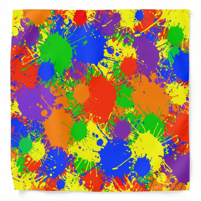 Rainbow Paint Colorful Bandana For People & Pets (Front)
