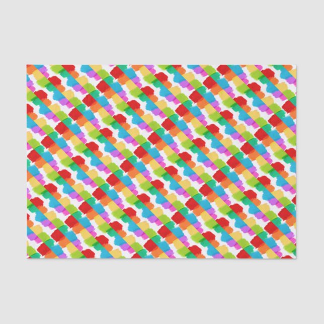 Rainbow paint dabs birthday occasion gift tissue tissue paper (Front)