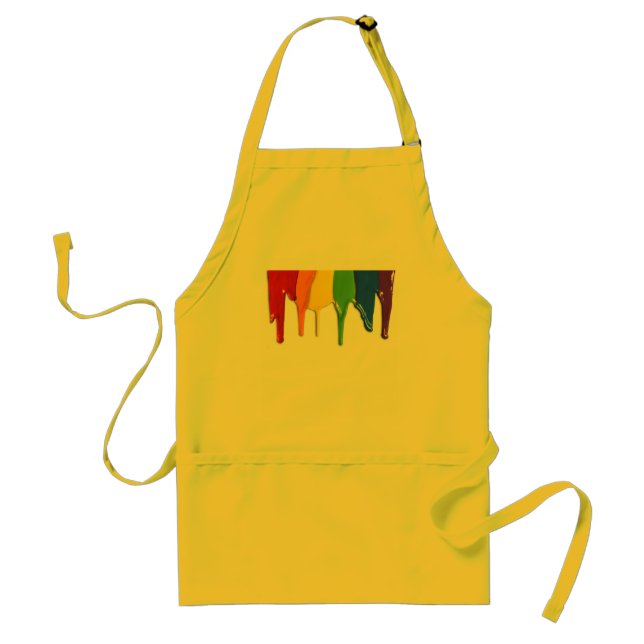 RAINBOW PAINT DRIPPINGS -.png Adult Apron (Front)