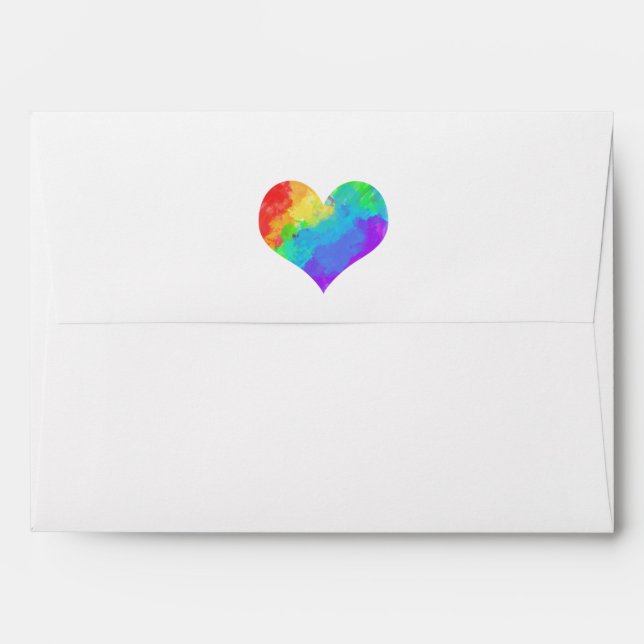 Rainbow Paint Heart Envelope (Back (Top Flap))